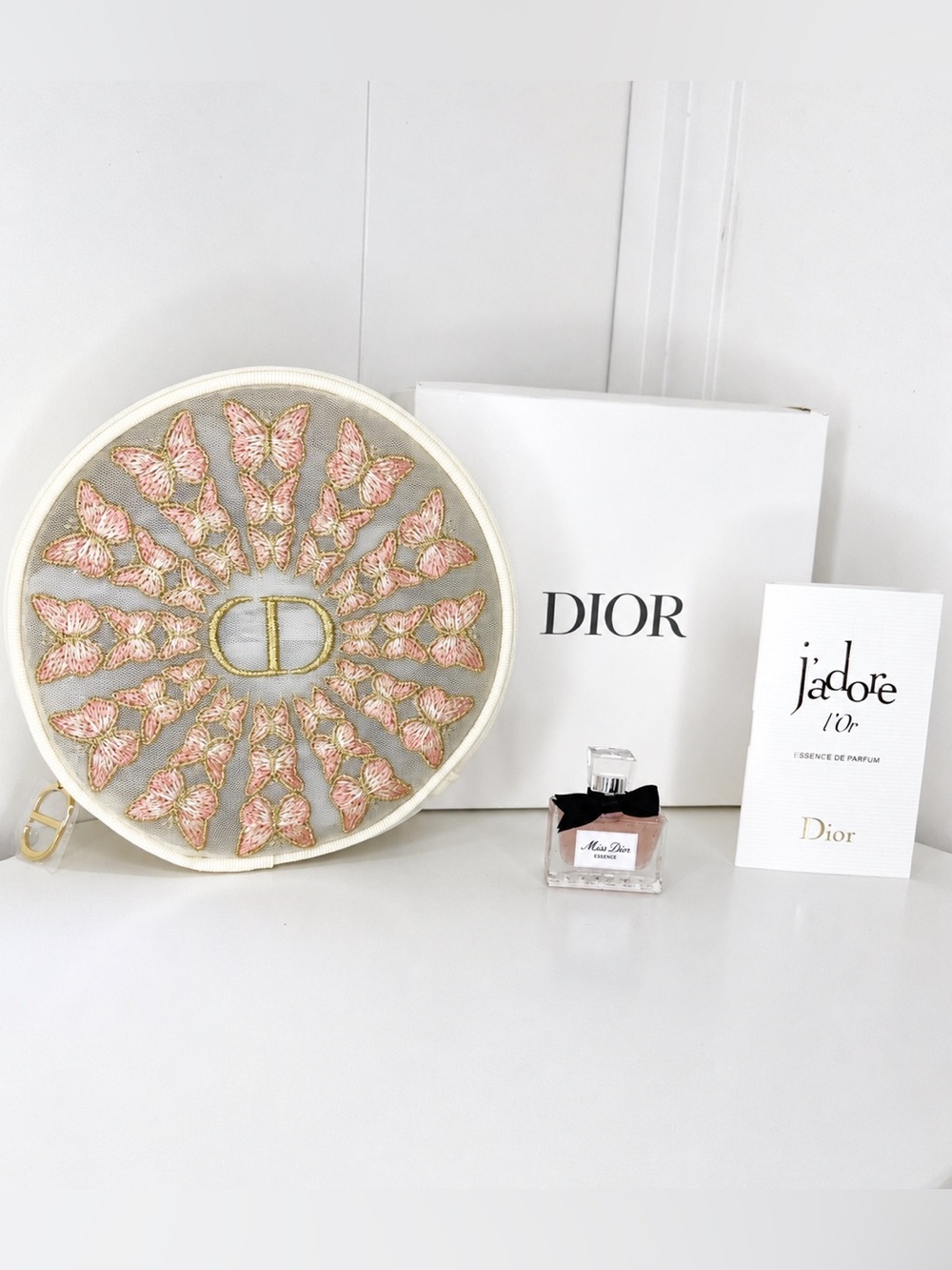 Dior Butterfly Pouch + Miss Dior Mini & J’adore L’Or Gift Set